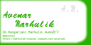 avenar marhulik business card